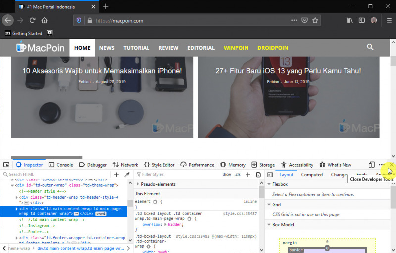 Cara Membuka Inspect Element di Mozilla Firefox