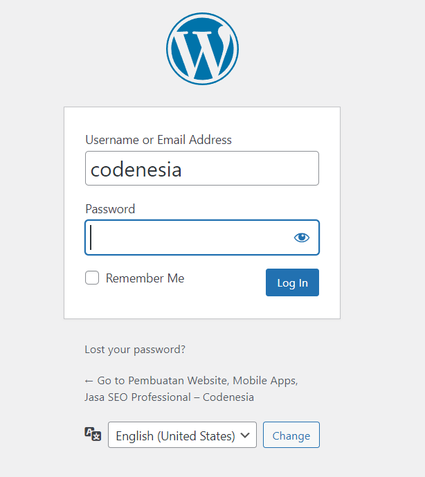 cara masuk dashboard wordpress